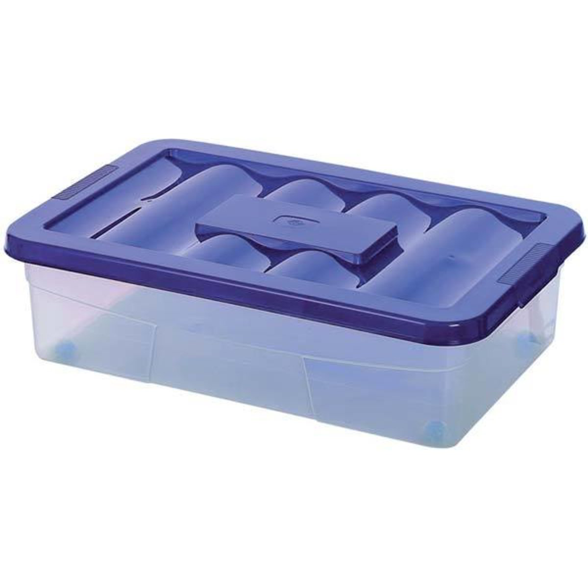 Barile Stoccaggio Plastica Blu Coperchio Anello Chiusura