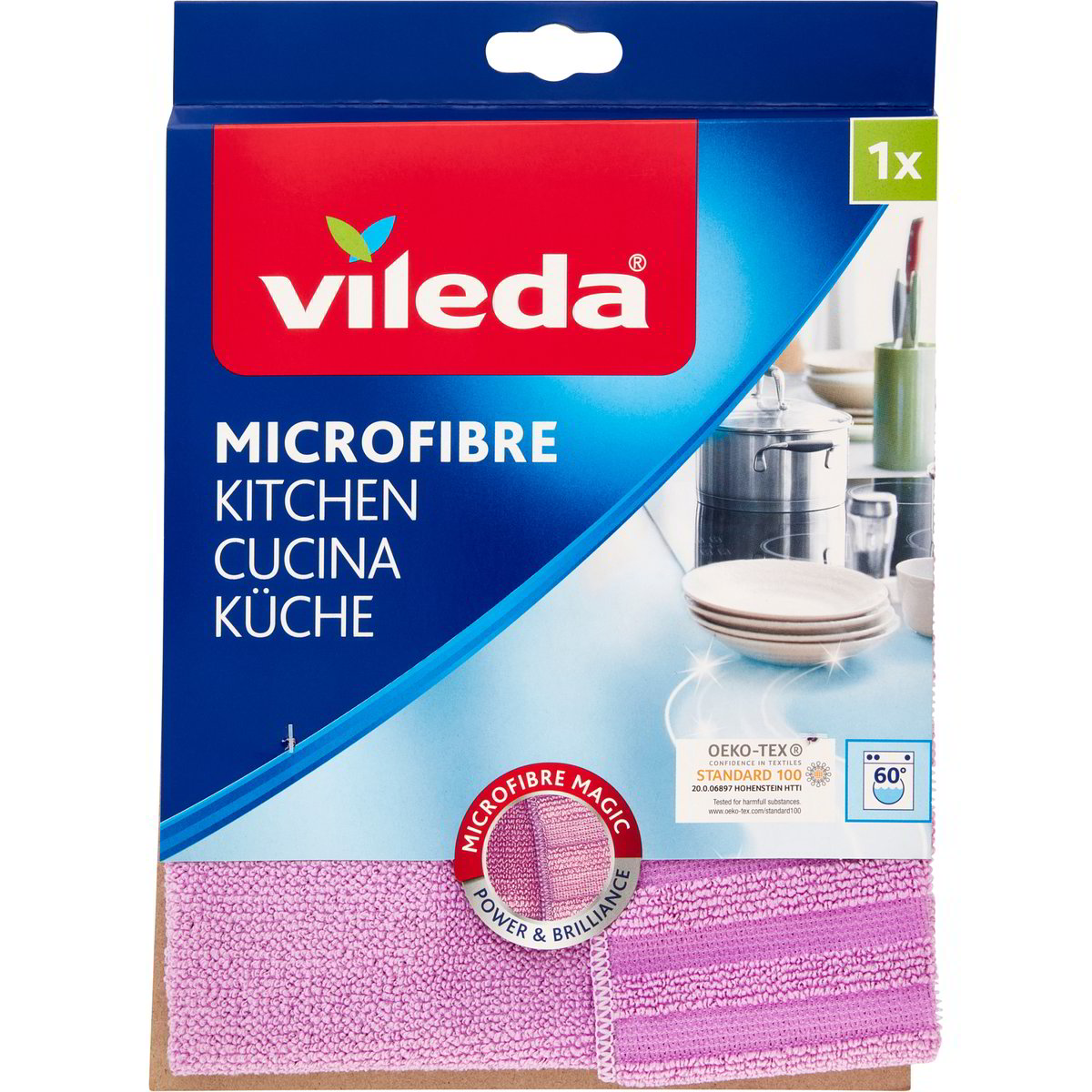Vikan Panno In Microfibra Per Pulizia - 32x32 Cm - Confezione Da 5 Pezzi Colore Blu - 5