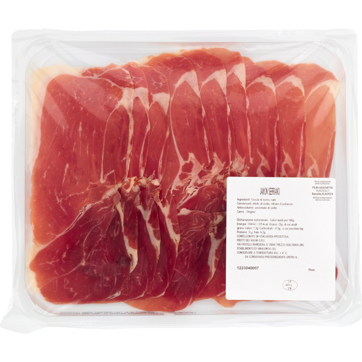 Prosciutto crudo jamon serrano a fette 100 G Coop Shop