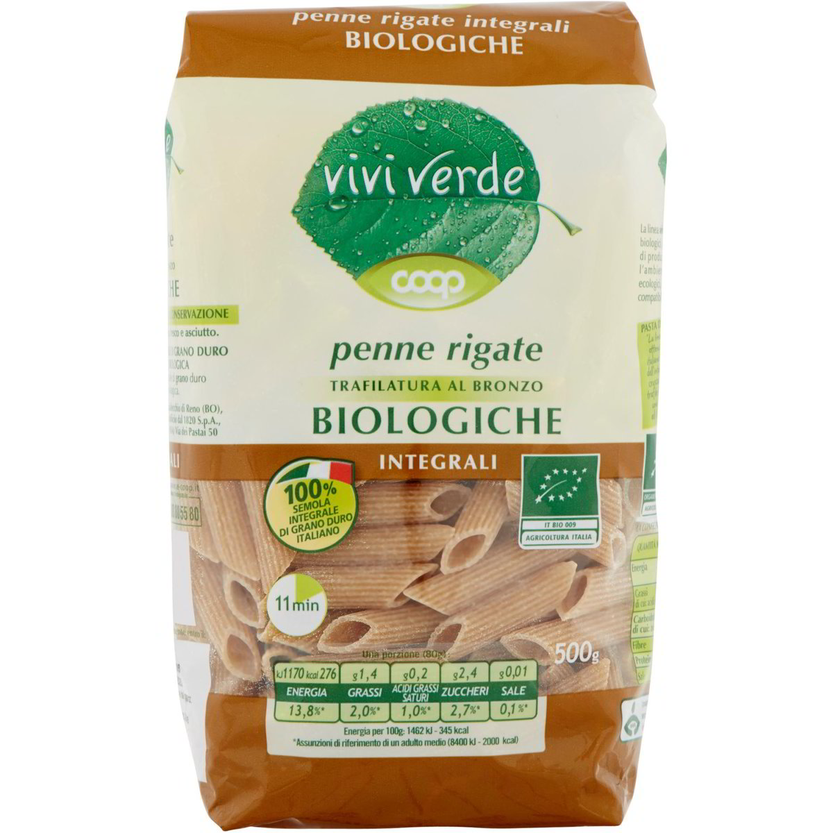 Penne rigate integrali COOP - VIVI VERDE 500 G - Coop Shop