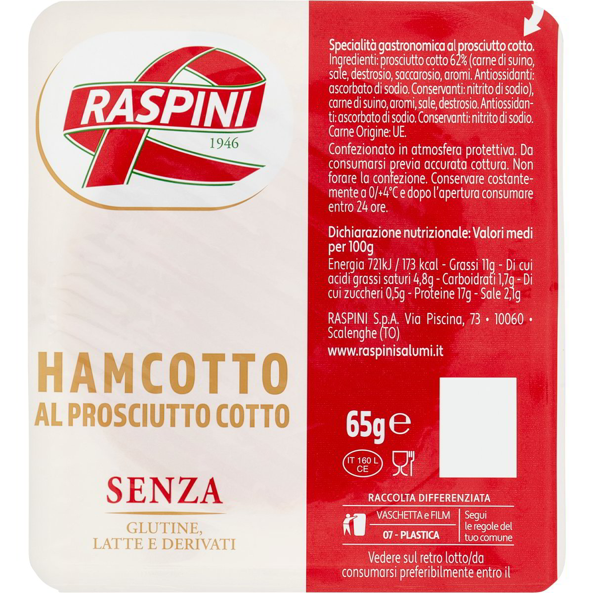 Hamburger hamcotto al prosciutto cotto RASPINI 65 G Coop Shop