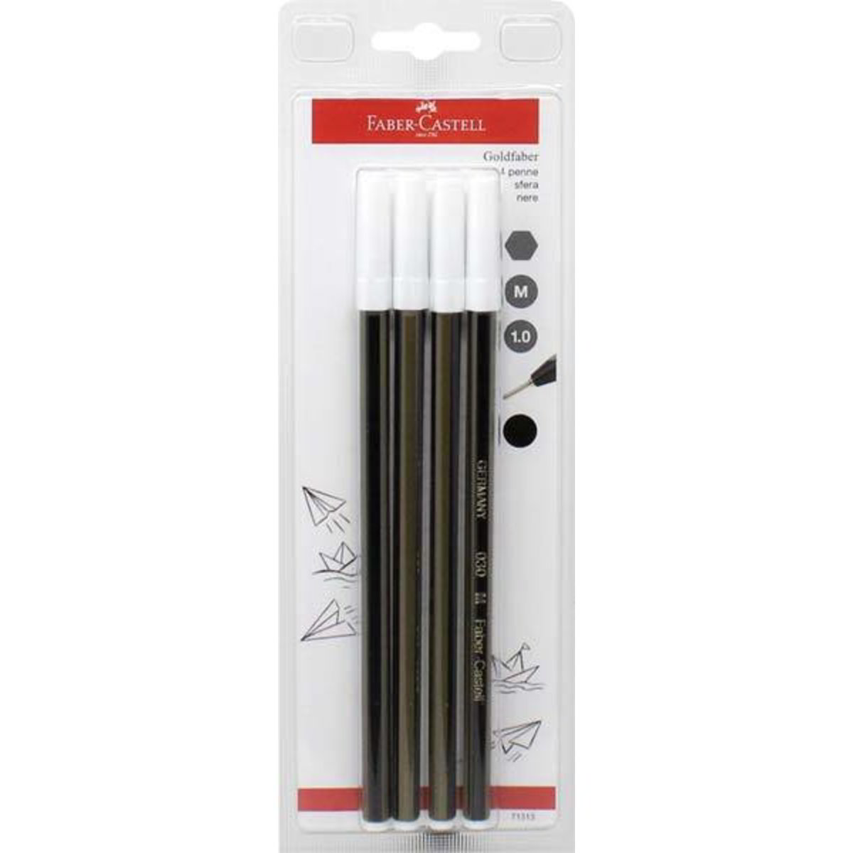 Pennarelli Faber Castell Broadpen 1554 | Punta Fibra 10 Pezzi Colore Nero - 2