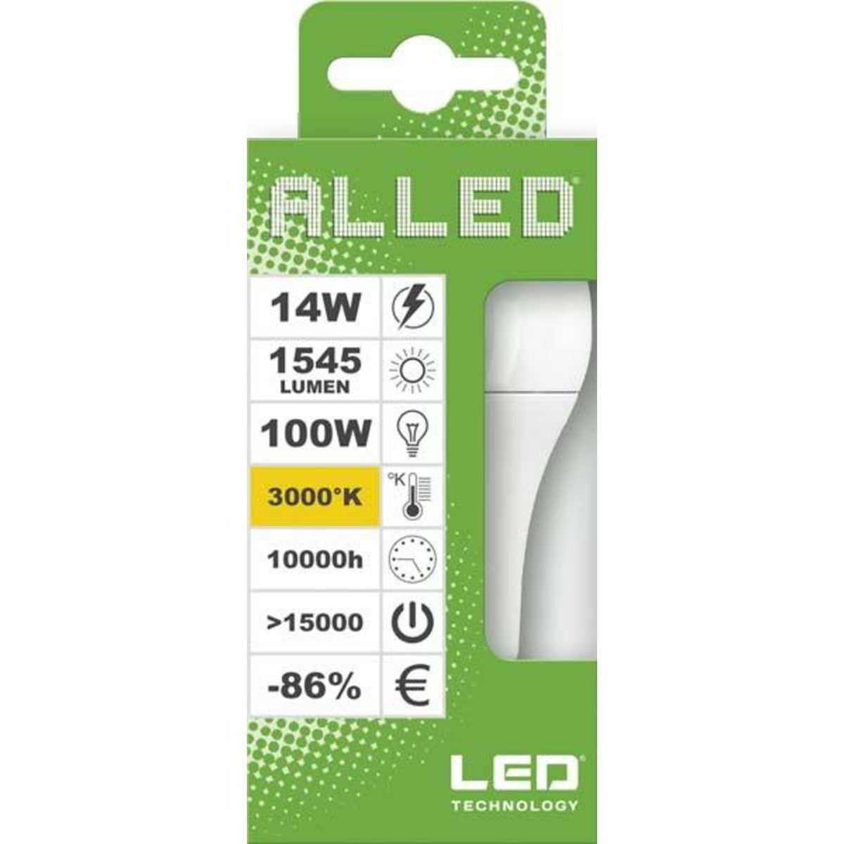 Ampoule LED Goutte 9-10W - Lumière Chaude 3000K - Culot E27 - 800 Lumens - Basse Tension 12/24V - Marque LIFE