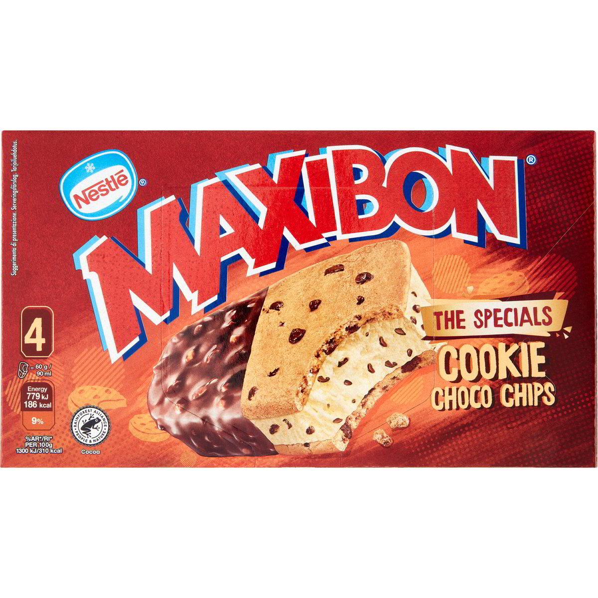 Maxibon gelato cookie choco chips MOTTA 4 X 60 G - Coop Shop