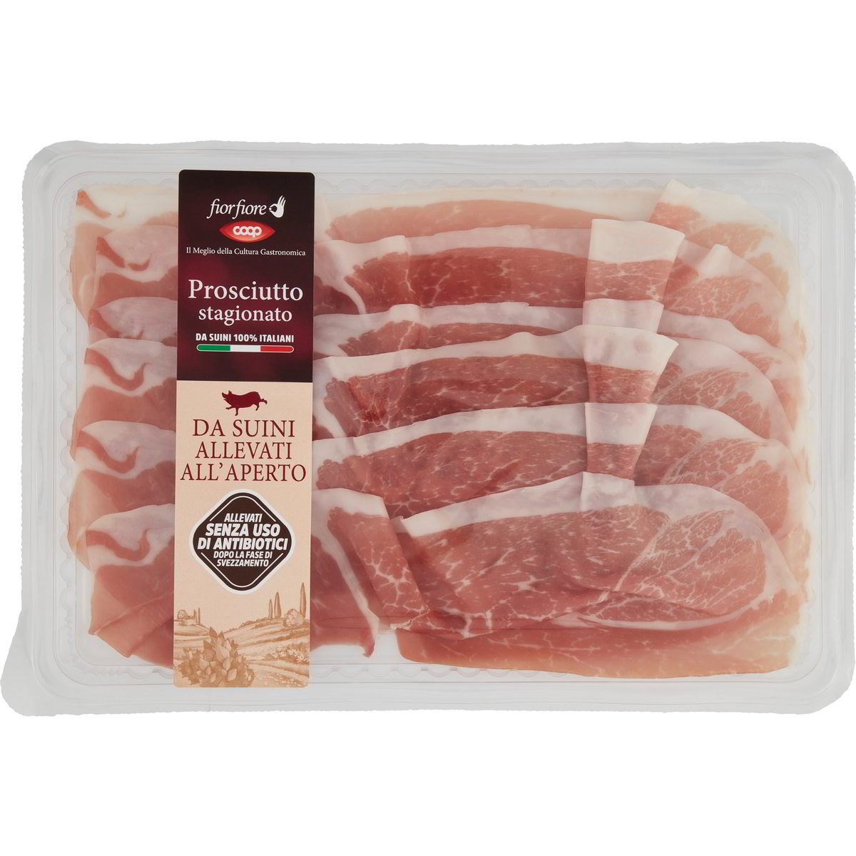 Prosciutto stagionato da suini allevati all'aperto COOP FIOR FIORE 90
