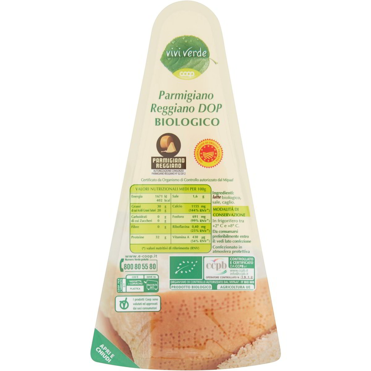 Parmigiano reggiano DOP 20 mesi COOP VIVI VERDE 300 G Coop Shop