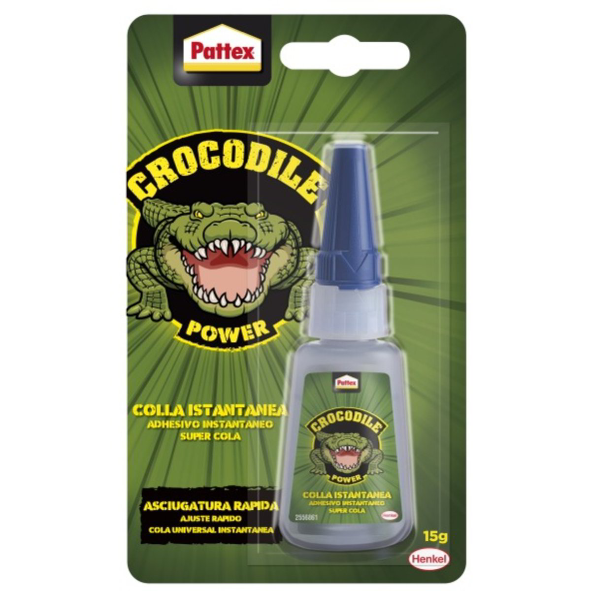 Colla Istantanea Pattex Crocodile Power Extra Forte – Per Metallo, Legno, Plastica, Asciugatura Rapida, Impermeabile, 10 G