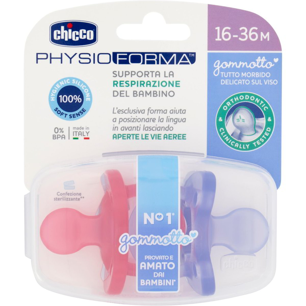 BabyPop Ciuccio In Caucciù Naturale 12-36 Mesi, Ortodontico, Senza BPA, Colore Pesca, Forma Anatomica
