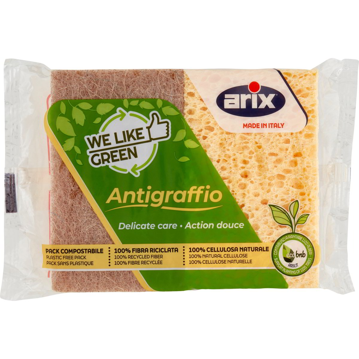 Spugna Doppia Azione Martini - Lato Cellulosa E Lato Antigraffio - Per Cucina E Bagno - Foto 2