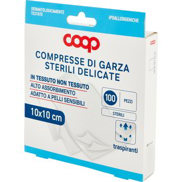 Garza sterile comprosse delicate tnt 10x10 x100 COOP 1 PZ - Coop Shop