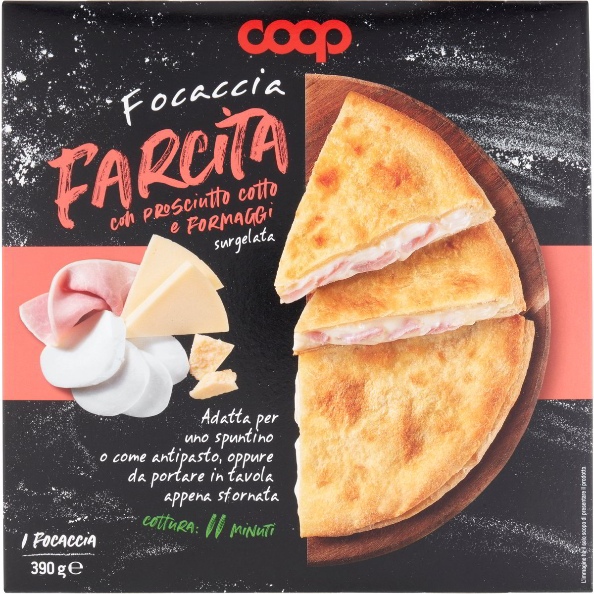 Focaccia farcita prosciutto cotto e formaggi COOP 300 G Coop Shop