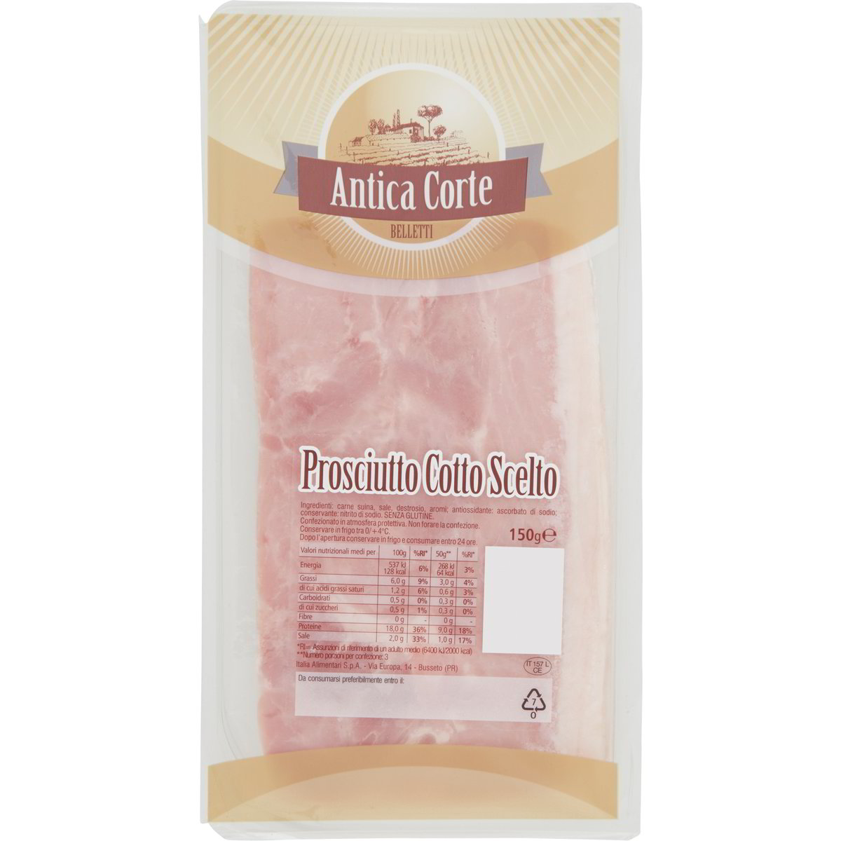 Prosciutto cotto scelto ANTICA CORTE BELLETTI 150 G Coop Shop