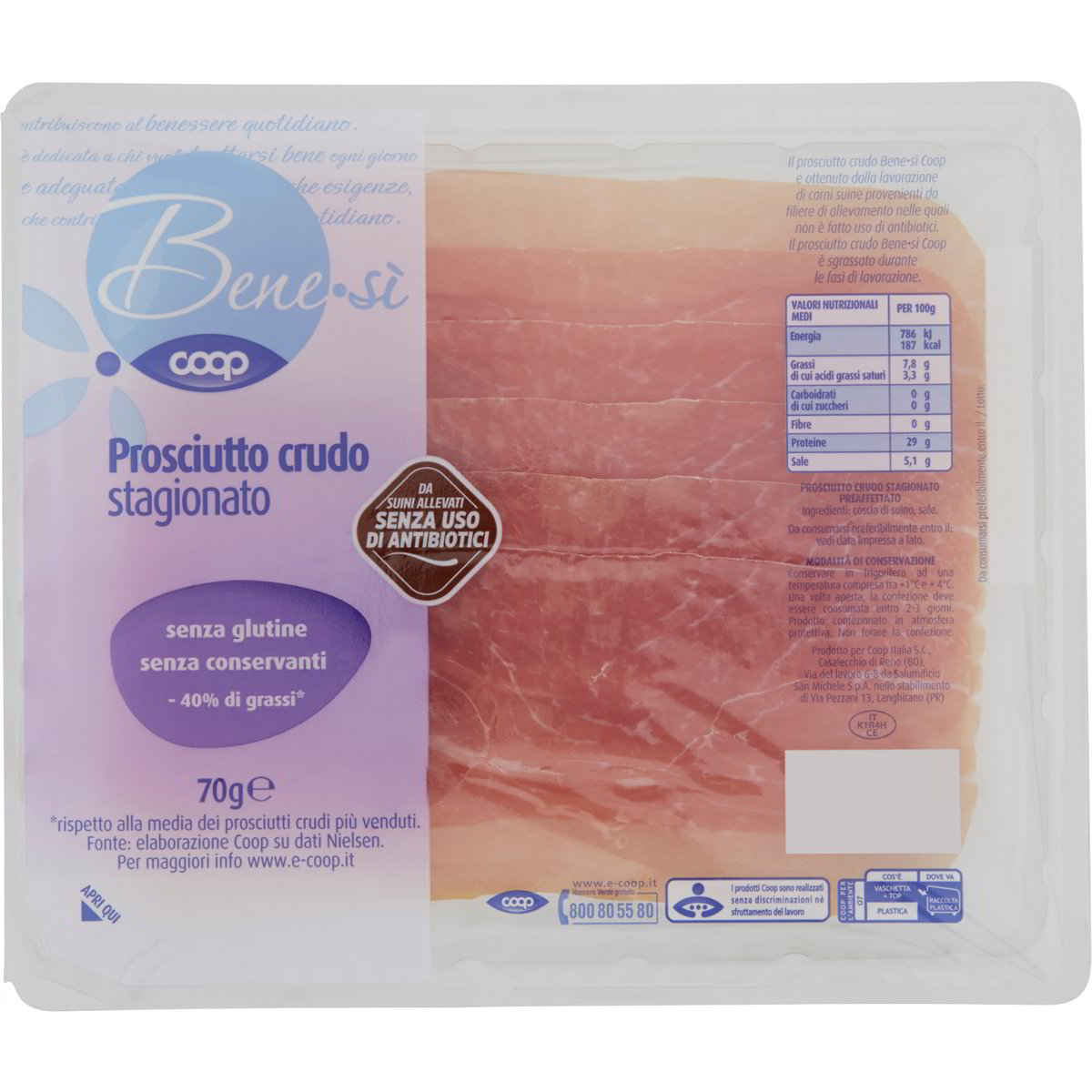 Prosciutto crudo stagionato COOP BENE SI' 70 G Coop Shop