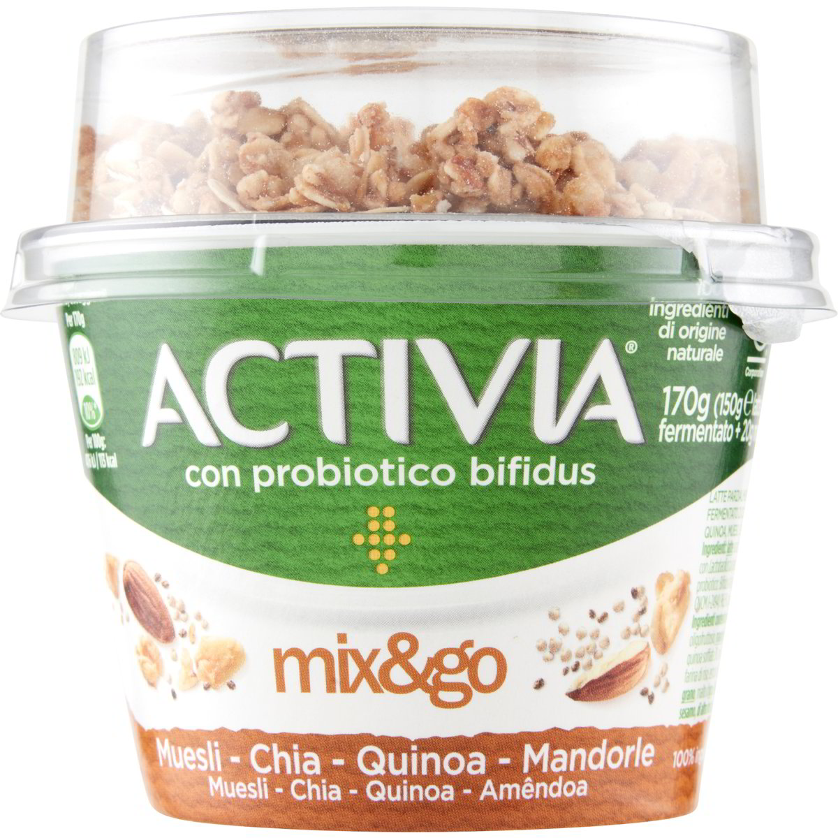 Yogurt activia mix&go muesli/chia/quinoa/mandorle ACTIVIA 170 G Coop Shop