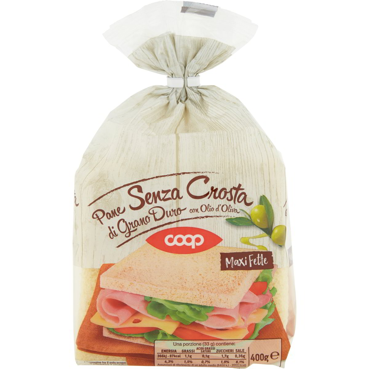 Pane a fette senza crosta grano duro e olio oliva COOP 400 G - Coop Shop