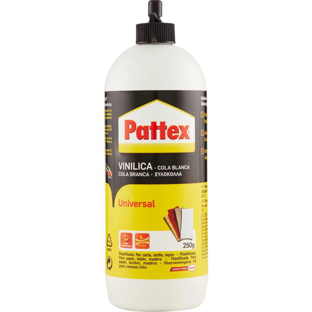 Cola Vinílica Pattex 250 Gr (blanco) - Adhesivo Universal Para Papel, Madera Y Laminado, Fabricado En Italia