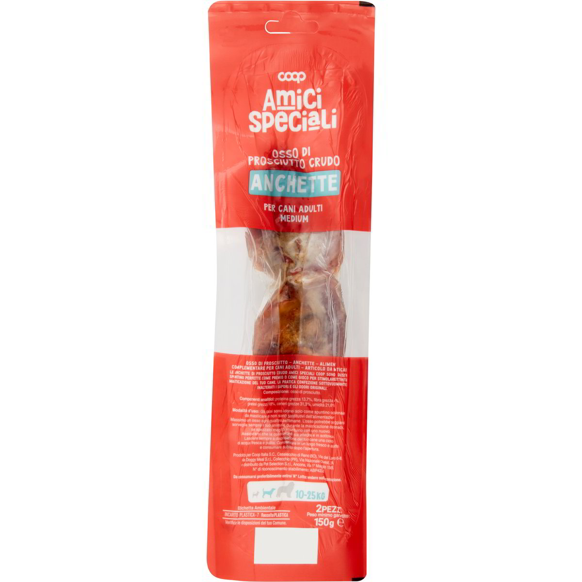 Osso per cani medium prosciutto crudo anchette COOP AMICI SPECIALI 150 G Coop Shop
