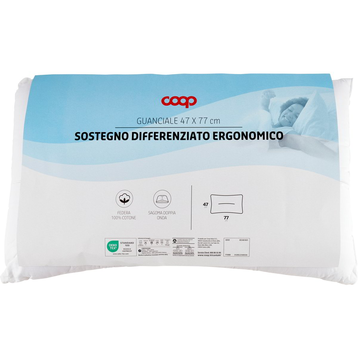 Guanciale 50x120 Cm - Imbottito In Poliestere, Anallergico, Traspirante, Per Letto Matrimoniale - Foto 9