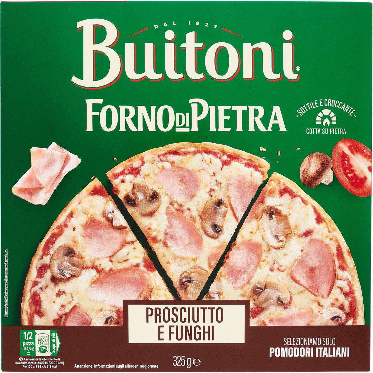 Pizza surgelata prosciutto e funghi forno di pietr BUITONI 325 G Coop