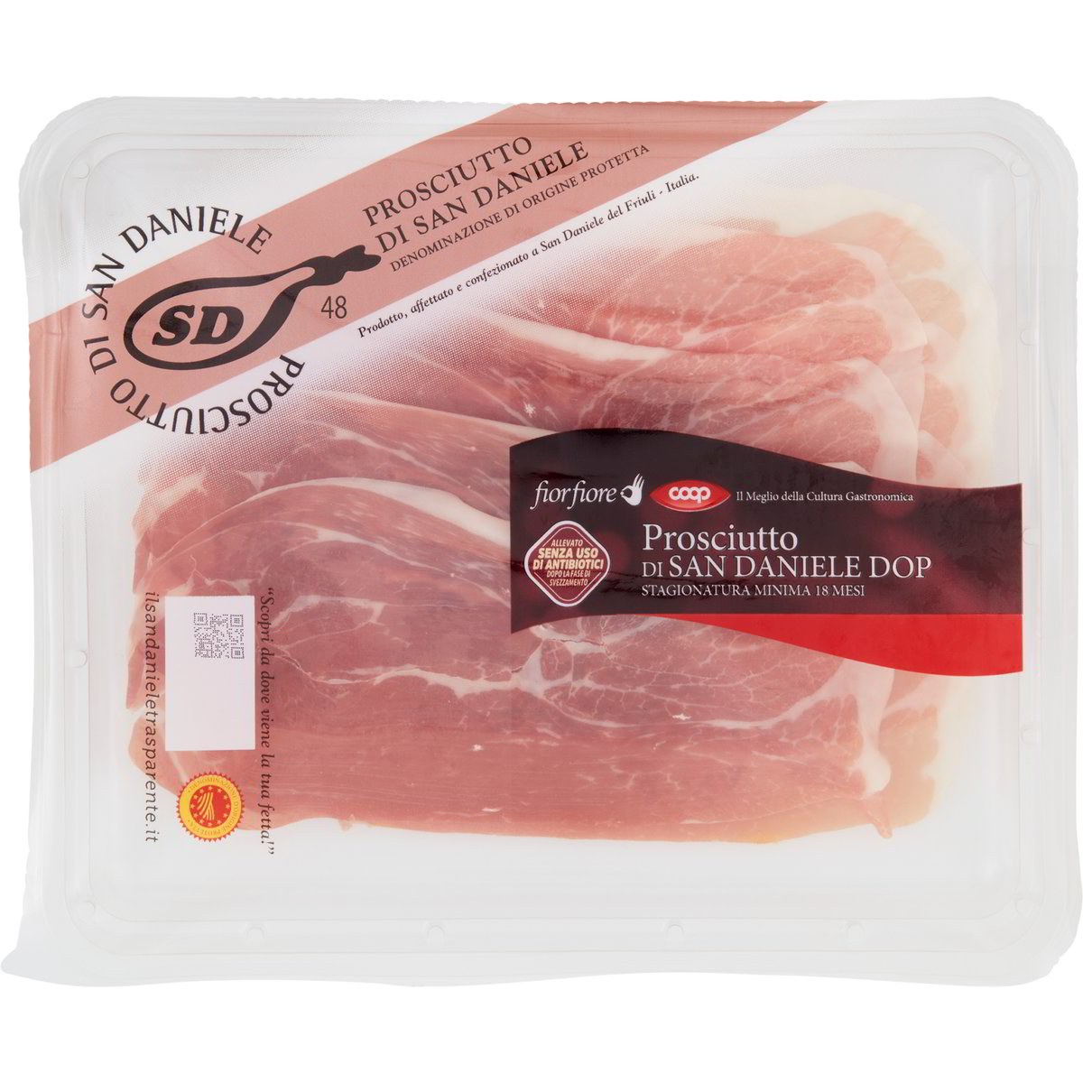 Prosciutto crudo san daniele DOP 18 mesi COOP FIOR FIORE 90 G Coop Shop