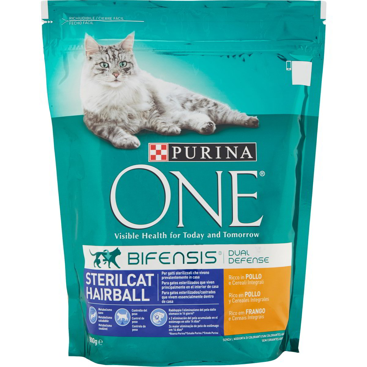 Purina One Bifensis Crocchette Gatto Adulto - Con Pollo E Cereali, 8 Sacchi Da 800g