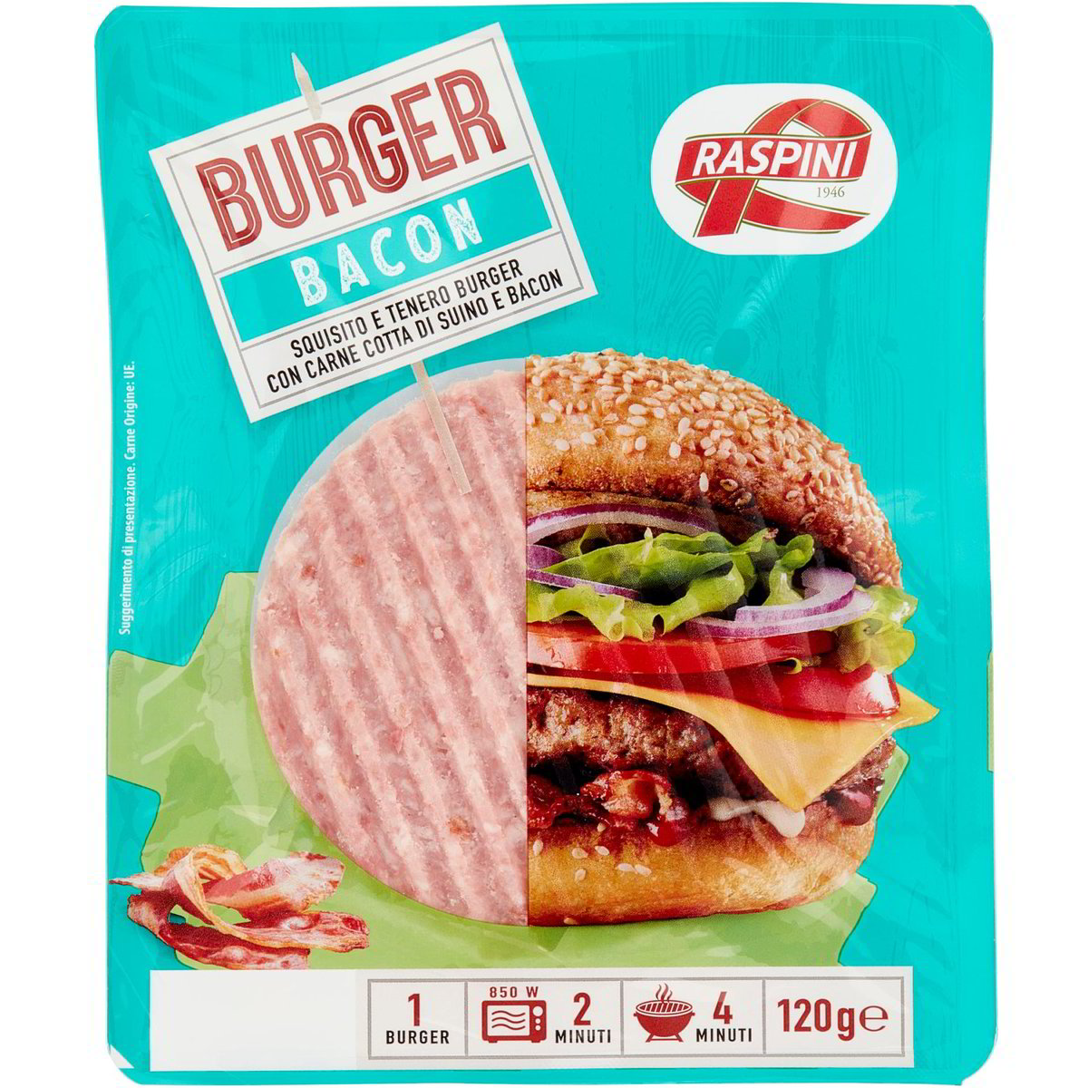 Hamburger di maiale e pancetta bacon burger RASPINI 120 G Coop Shop
