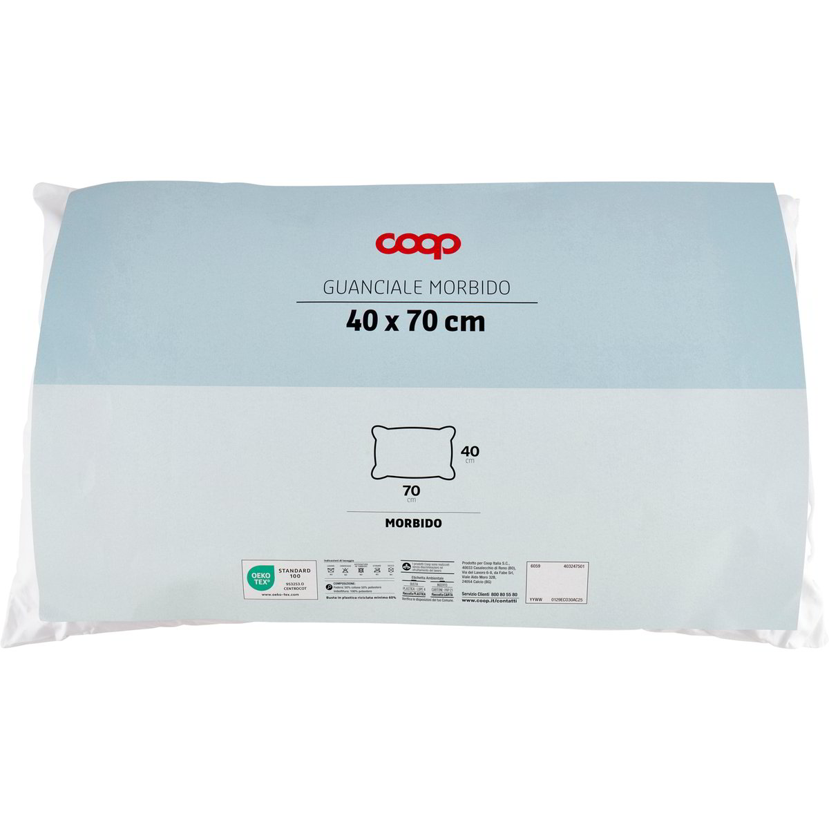 Guanciale Daunex Soft 50x80 Cm, Bianco, Anallergico Con Imbottitura In Microfibra Traspirante, Morbido E Sfoderabile - 2