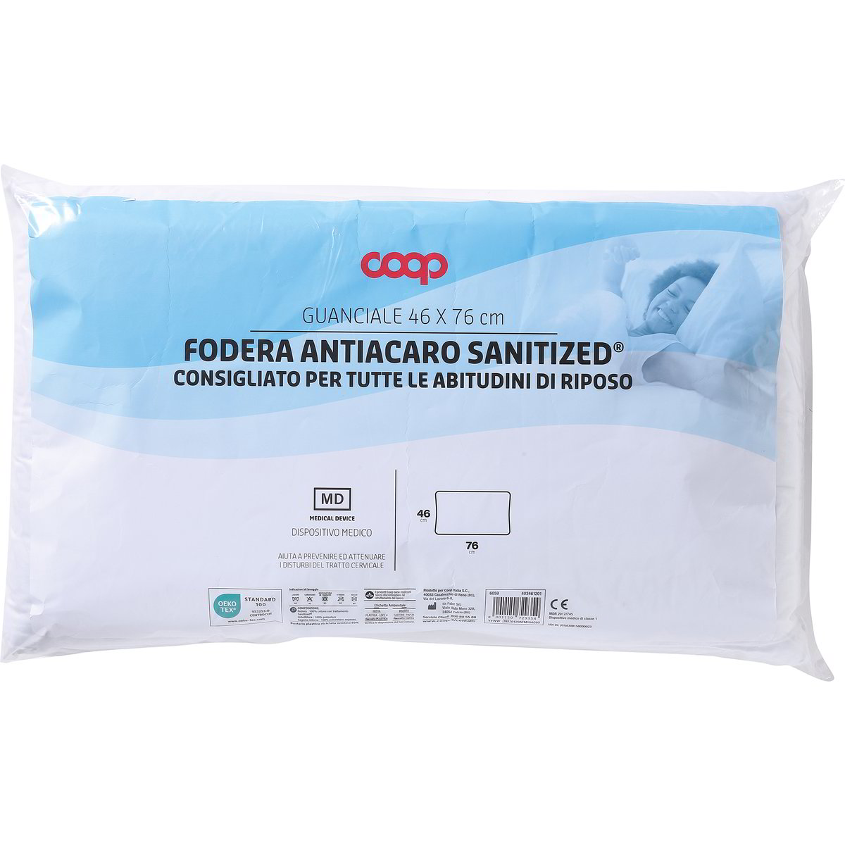 Visconube - Cuscino antiacaro, 75 cm