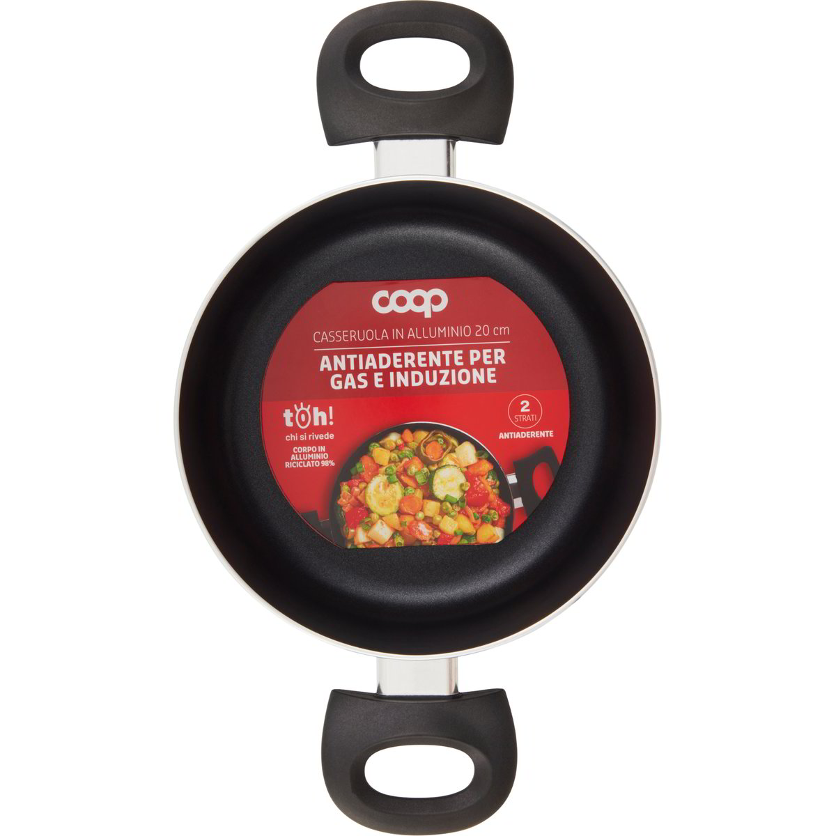 BRA Market Casseruola Alta 20 Cm In Alluminio Pressofuso - 3L - Antiaderente Teflon - Adatta A Induzione