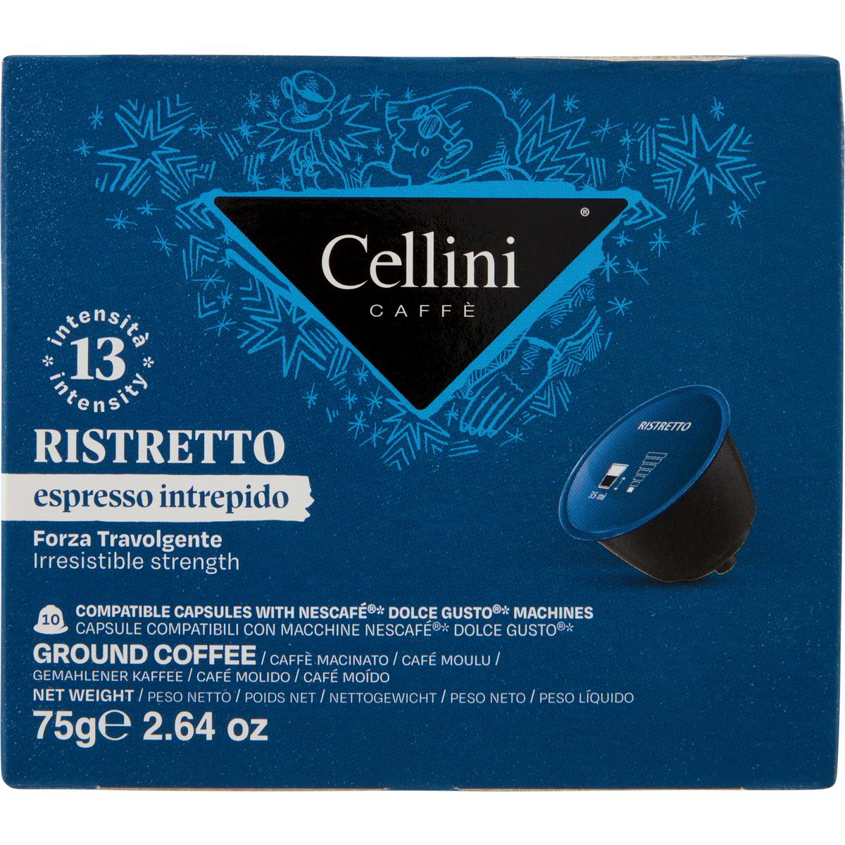 Capsule caffè espresso ristretto x10 CELLINI - NESCAFÉ DOLCE GUSTO 75 G ...