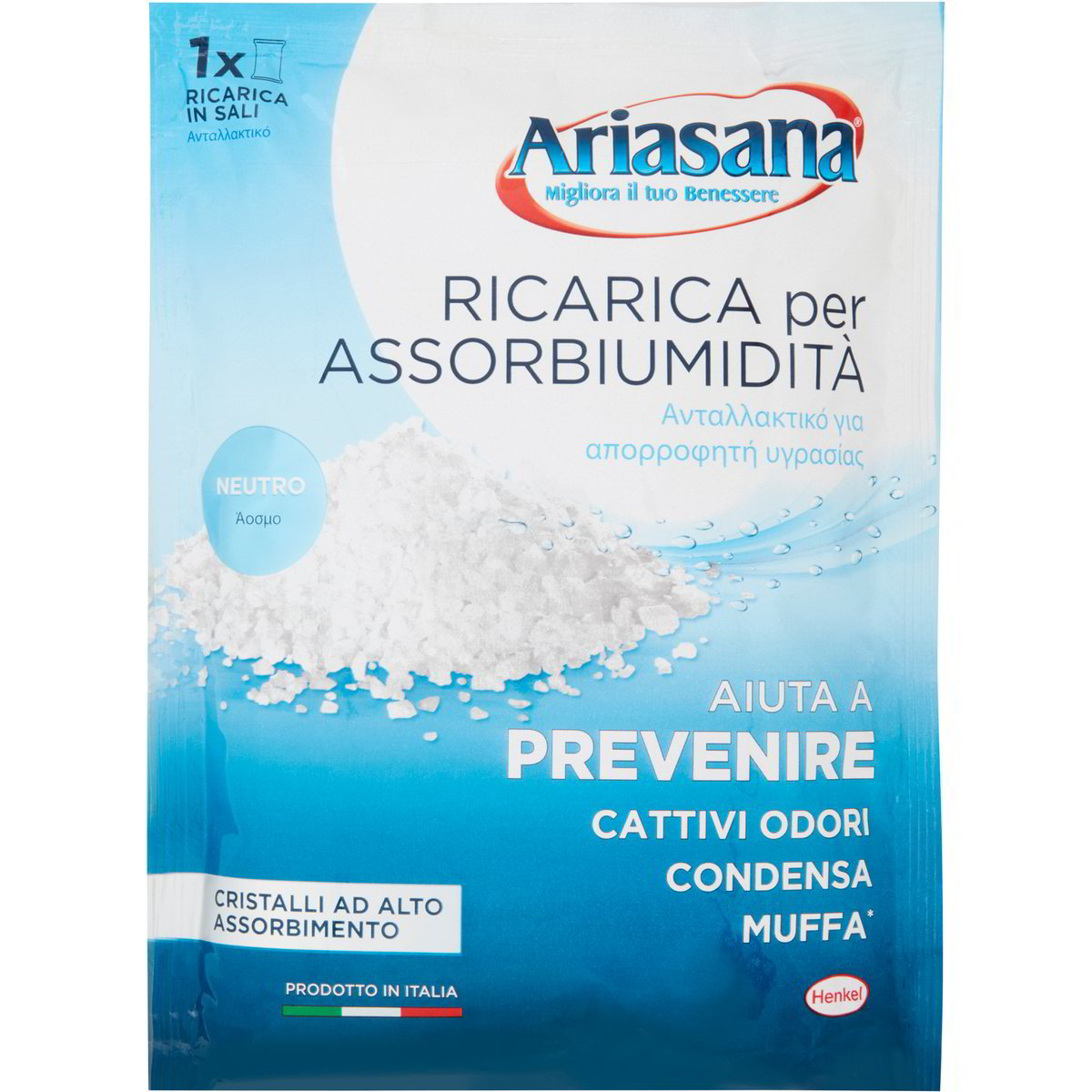 Ricariche Sali Mangiaumidità Ariasana - Busta Da 5 Pezzi Da 450 Gr Ciascuna, Universali Per Deumidificatori - Foto 14