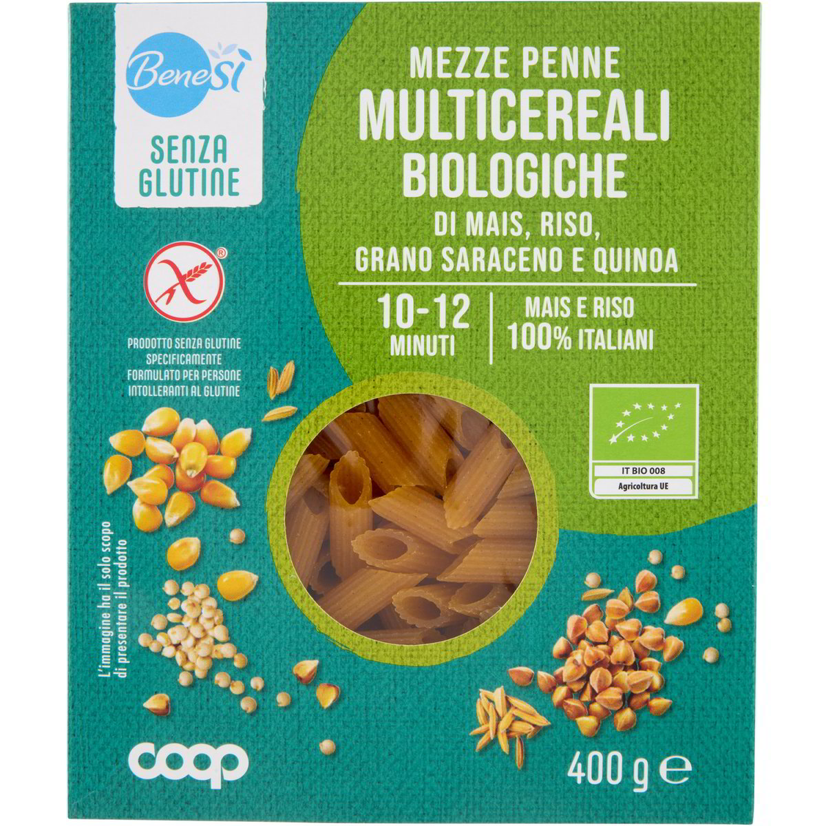 Penne mezze di mais/riso/grano saraceno/quinoa COOP - BENE SI' 400 G ...