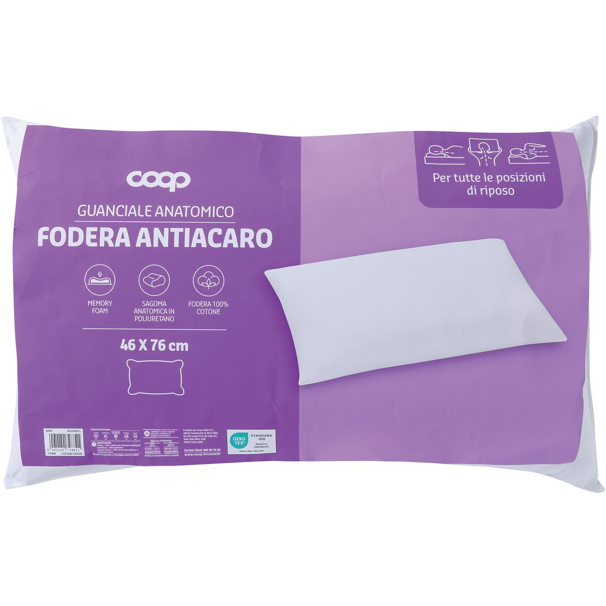 Memory Foam Antiacaro Guanciale Memory Foam Bassetti - Comfort E Supporto Antiacaro Ipoallergenico Cuscino Bassetti