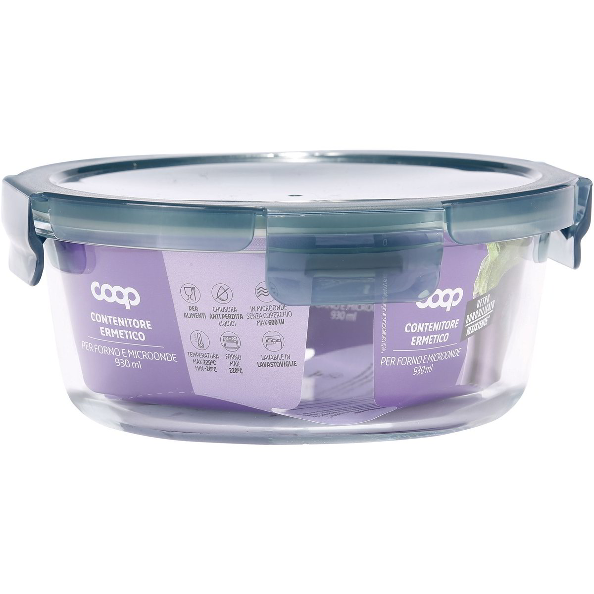 contenitore di vetro con coperchio