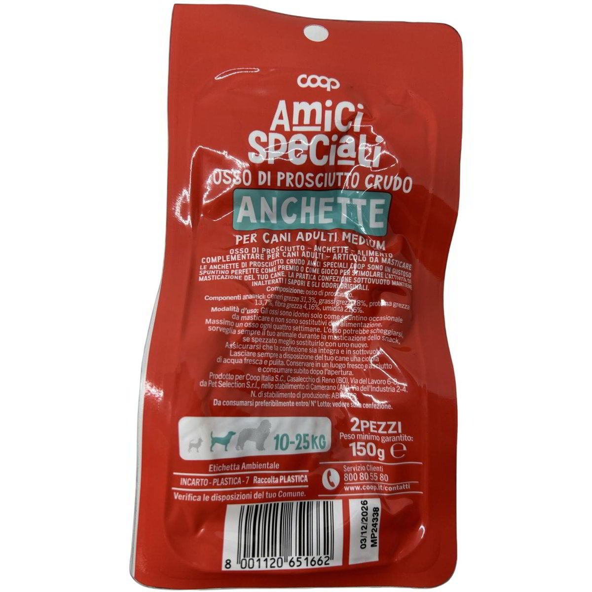 osso di prosciutto al cane