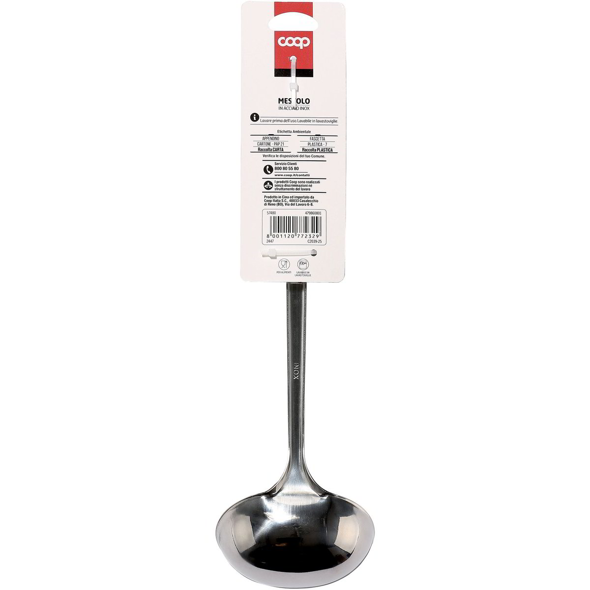 Mestolo Forato In Acciaio Inox 18/10 – Lunghezza 38 Cm, Larghezza 12,4 Cm, Colore Argento, Con Foro Per Appendere - 2