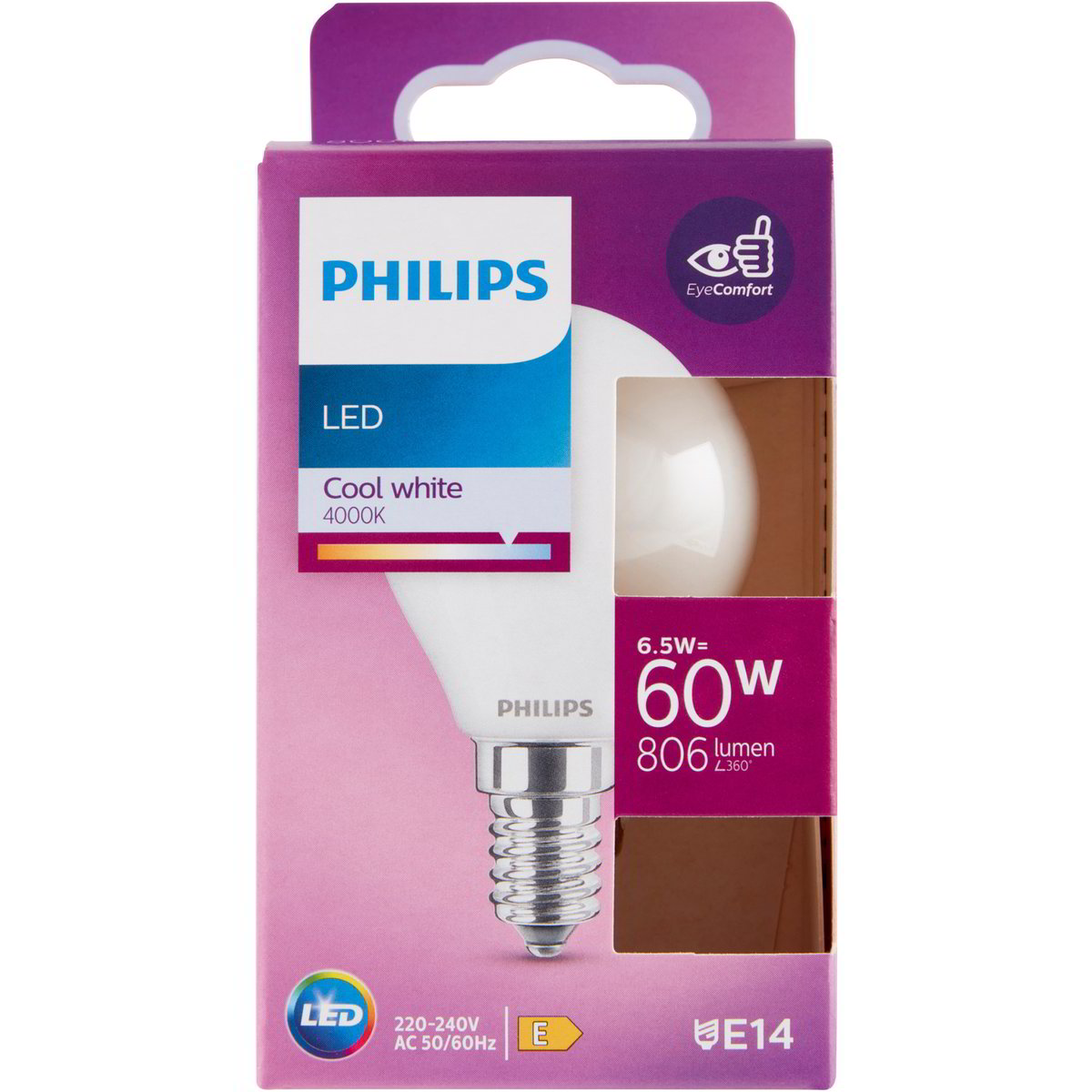 Lampadina LED A Sfera 60W – Attacco E14, Luce Calda 2700K, Non Regolabile - 3