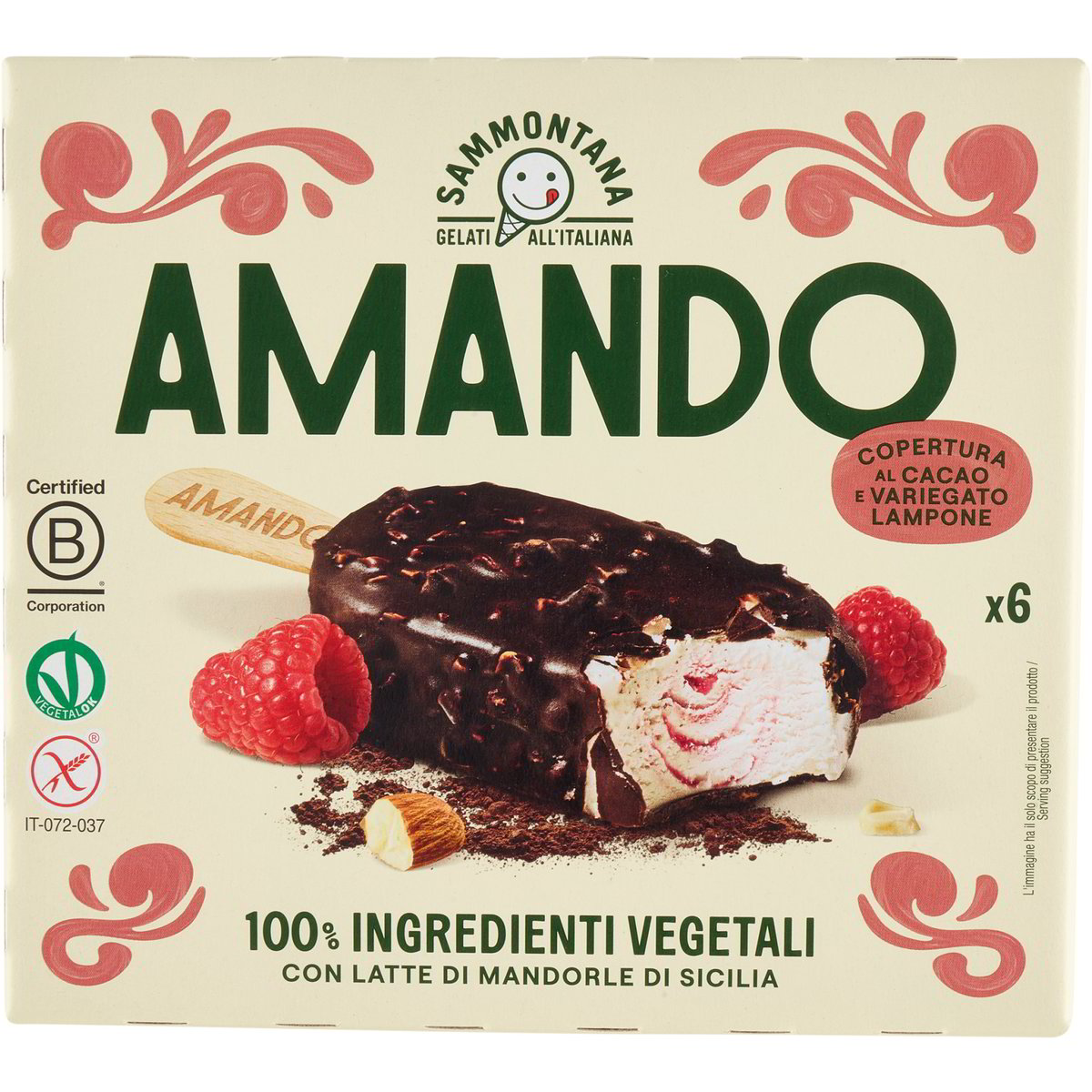 Stecco Gelato Vaniglia E Lampone Amando X6 SAMMONTANA 318 G Coop Shop