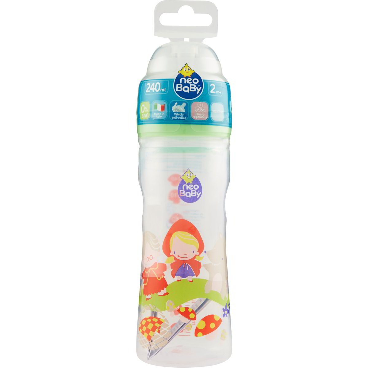 Nuby Biberon 240ml collo largo con beccuccio