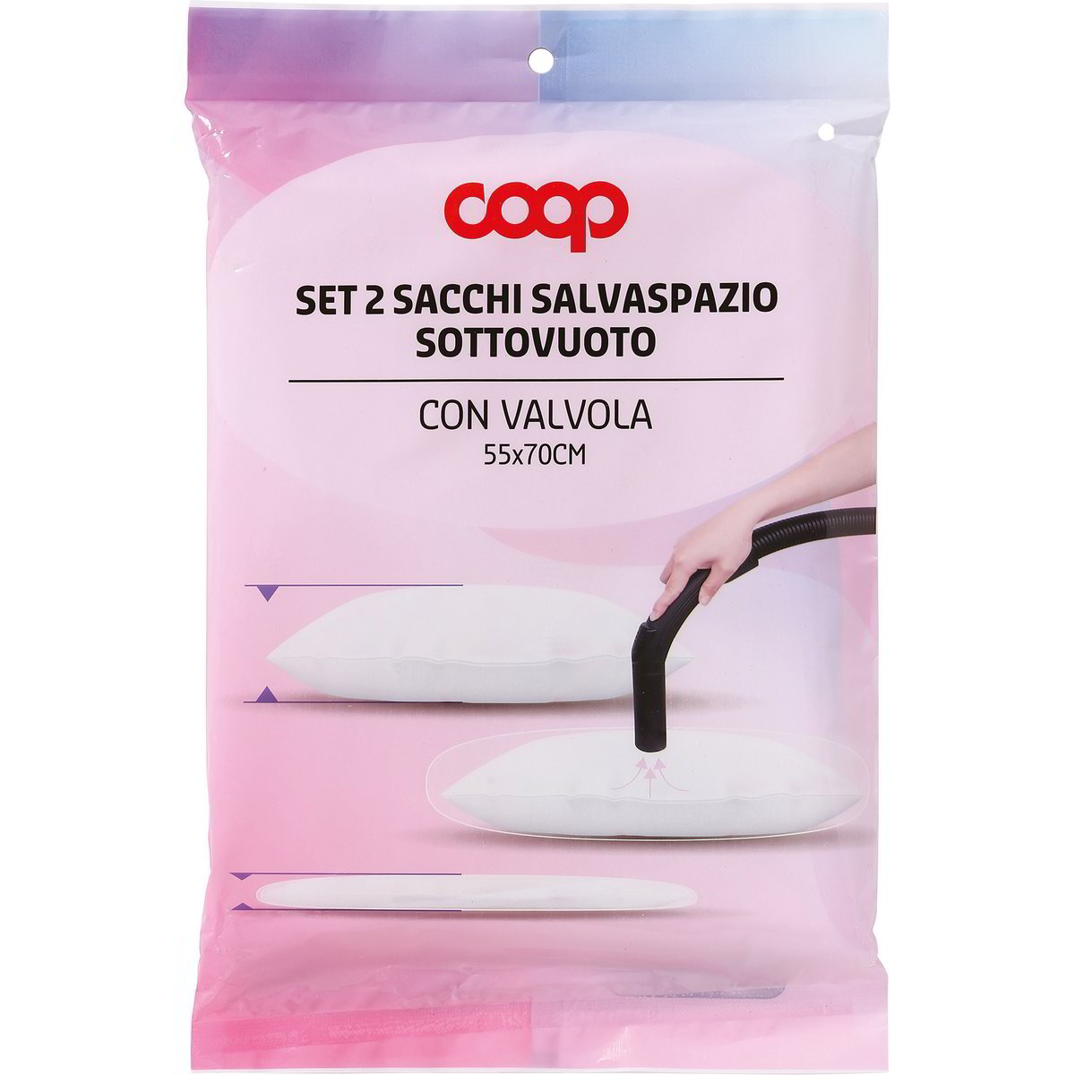 Sacchetti Sottovuoto TAILI 2 In 1, Design In Tessuto Legno, Risparmio Spazio 80%, Per Piumini, Vestiti, Biancheria, 65x50x15,5 Cm